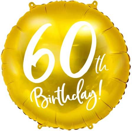 60th Birthday gold Foil Balloon