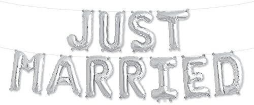Just Married Foil 16" silver balloon kit