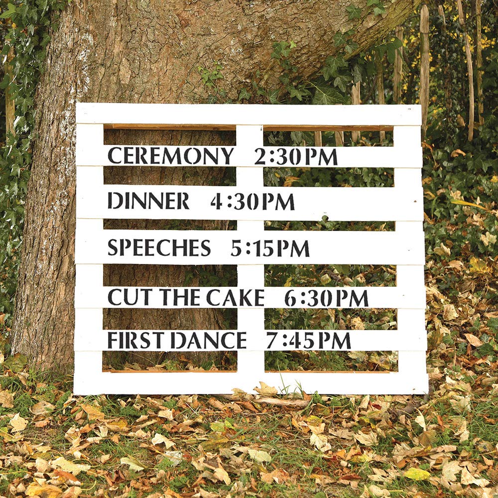 Wedding Time Stencil Set Kit, White, 45.5 x 8.5cm