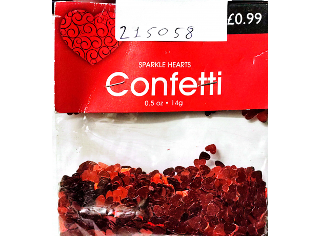 Sparkle Hearts 14g Confetti - Red