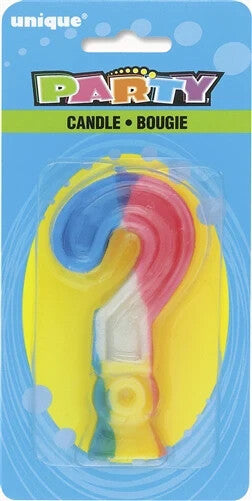 Rainbow Question Mark Baby Shower Candle