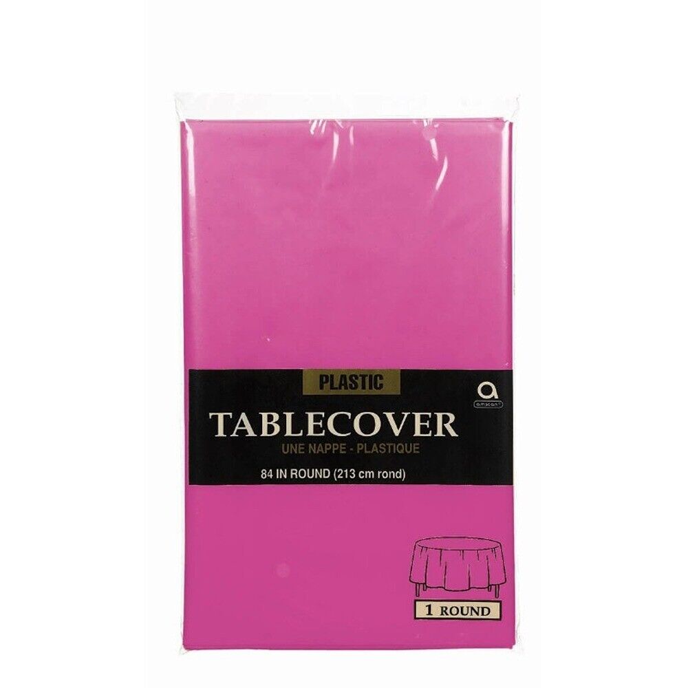 Amscan Round Plastic Tablecover - Apple Red