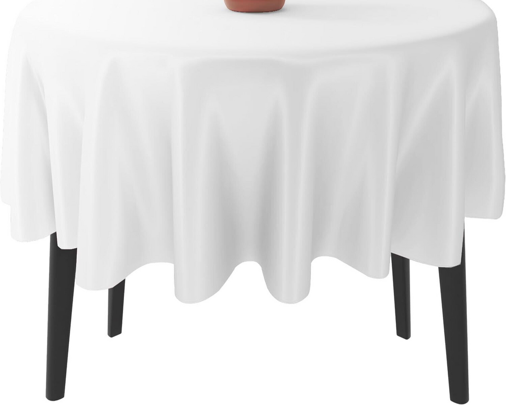 White Round Plastic Table Cover